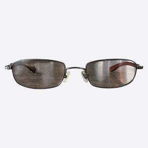 Chrome Hearts Brown Wood & Silver Velvedere Sunglasses